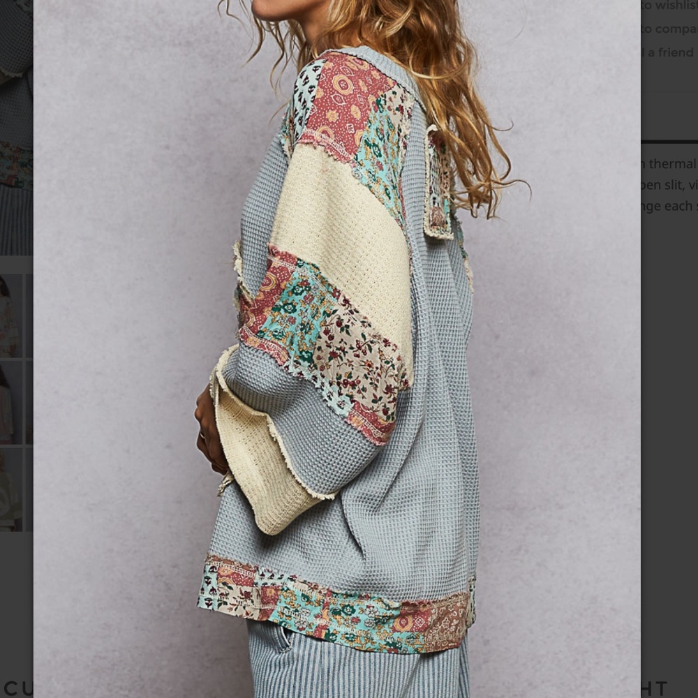 Pol Multicolor Patchwork Long Sleeve Tee - image 4